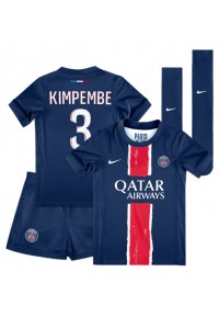 Paris Saint-Germain Presnel Kimpembe #3 Babyklær Hjemme Fotballdrakt til barn 2024-25 Korte ermer (+ Korte bukser)